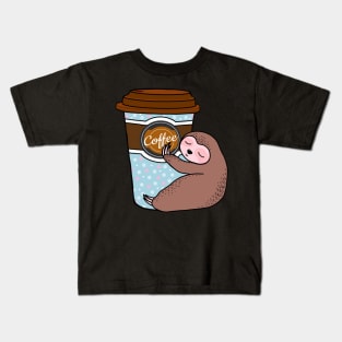 Sloth and coffee Kids T-Shirt